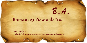 Barancsy Azucséna névjegykártya